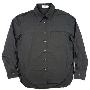 Frankie Shop Womens Oversized 100% Organic Cotton Shirt Sz XS Black Long Sleeve